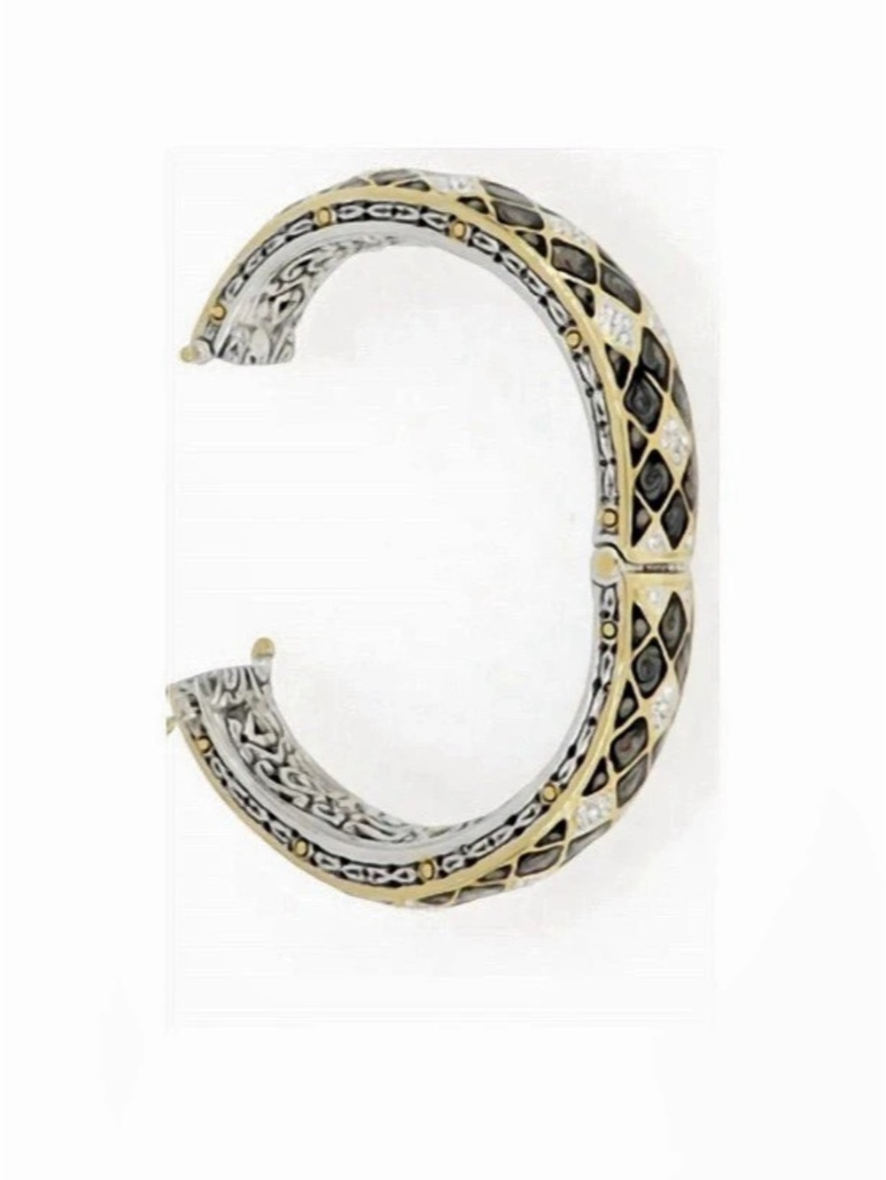 John Medeiros Geometric Two-Tone Bangle Bracelet